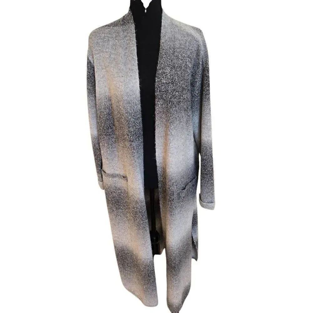 Liverpool Womens Long Sleeve Open Front Long Line Ombre Cardigan Sweater Large